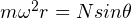 m\omega^2 r = N sin \theta