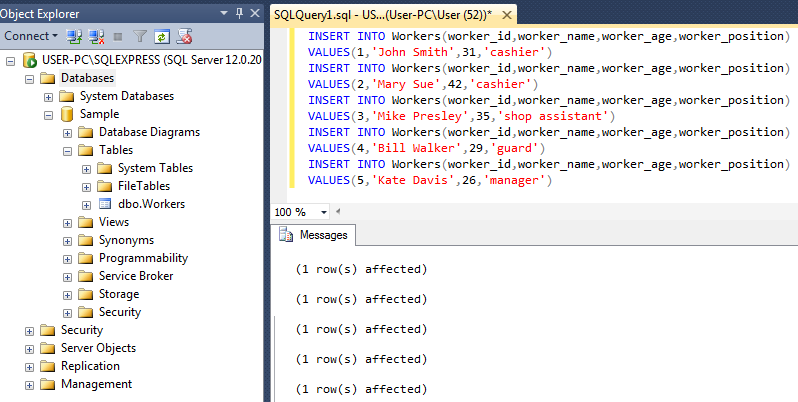 SQL Sample: MS SQL Database with a Table – Blog - AssignmentShark