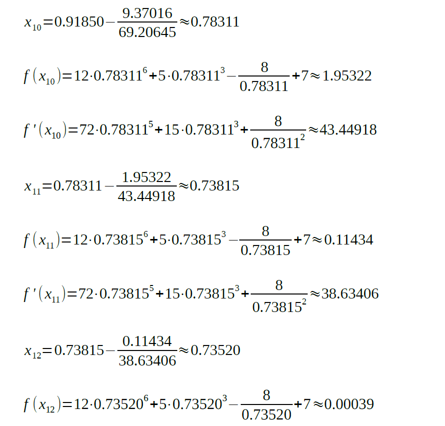 Newton raphson method calculator