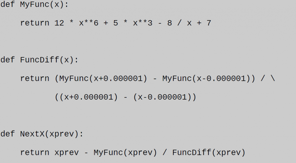 newton raphson method python