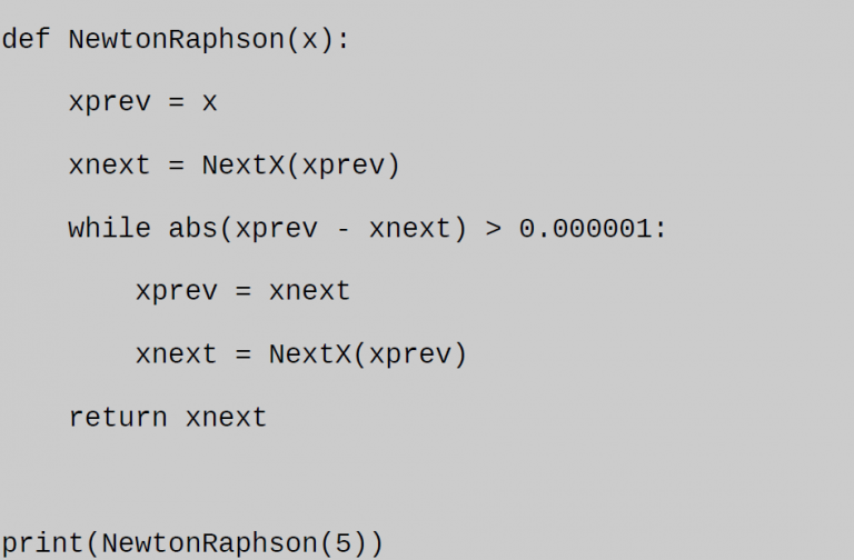newton raphson method python code