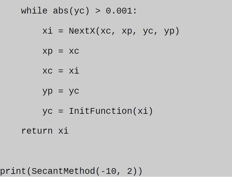 secant method example