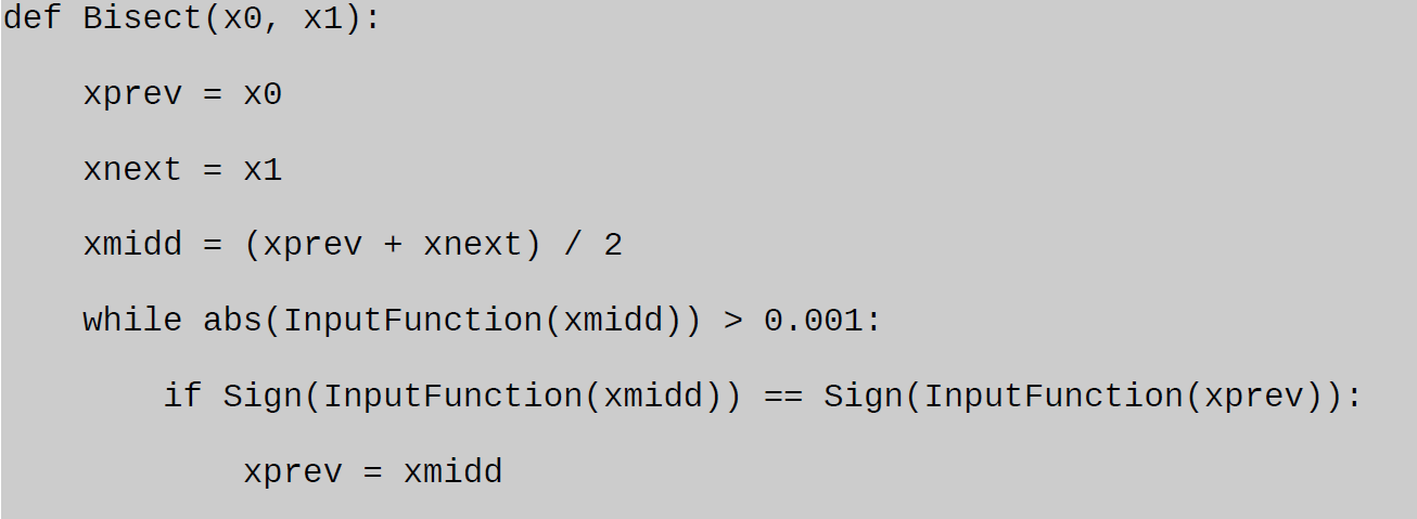 program for bisection method in fortran compilers